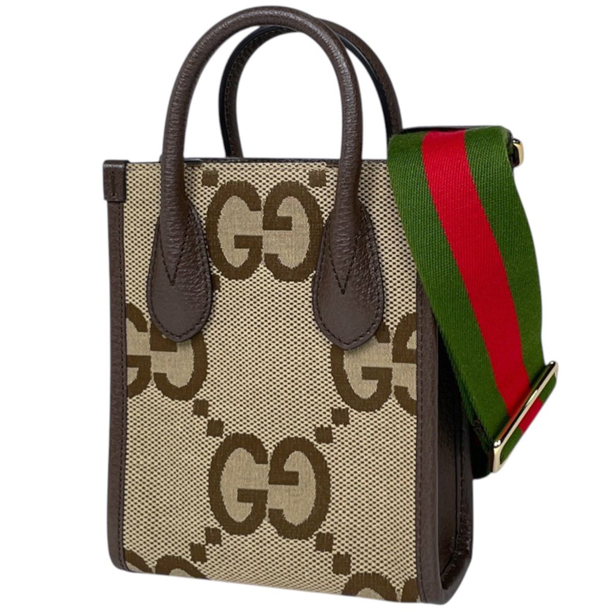 Gucci Tote Jumbo GG Mini 2-Way Canvas Brown
