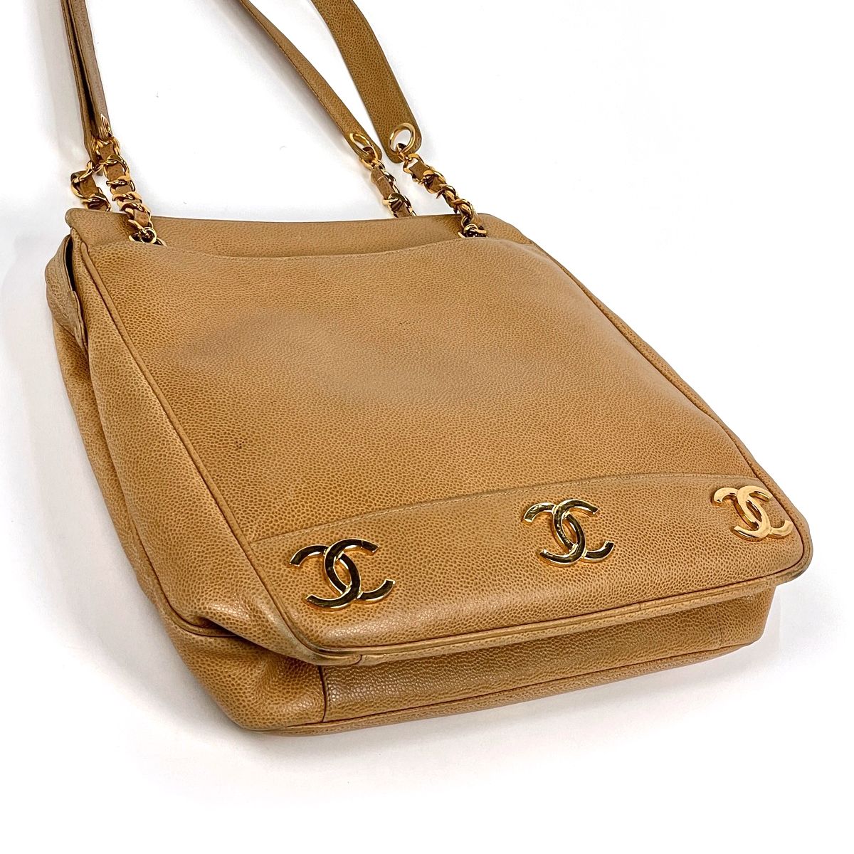 Chanel Tote Triple CC Logo Caviar Leather Brown — view 2
