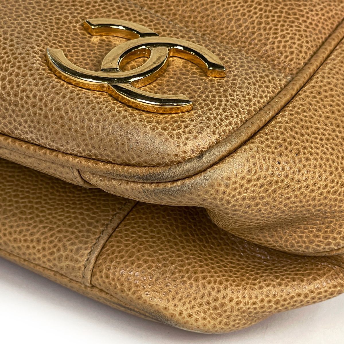 Chanel Tote Triple CC Logo Caviar Leather Brown — view 3