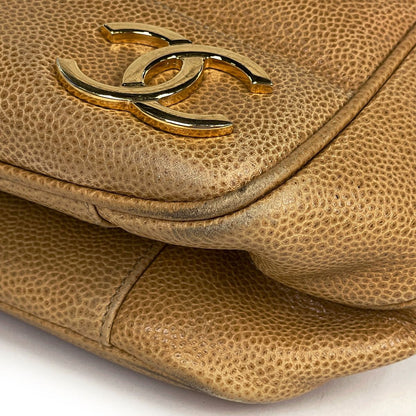 Chanel Tote Triple CC Logo Caviar Leather Brown — view 3
