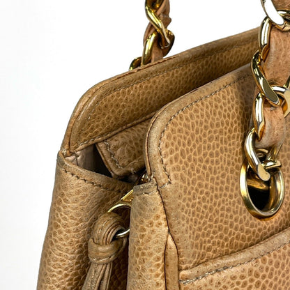 Chanel Tote Triple CC Logo Caviar Leather Brown — view 5