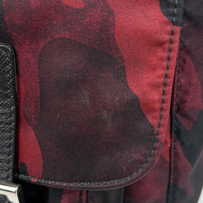 Prada Shoulder Bag Camouflage Nylon Red Black — view 4