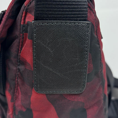 Prada Shoulder Bag Camouflage Nylon Red Black — view 5