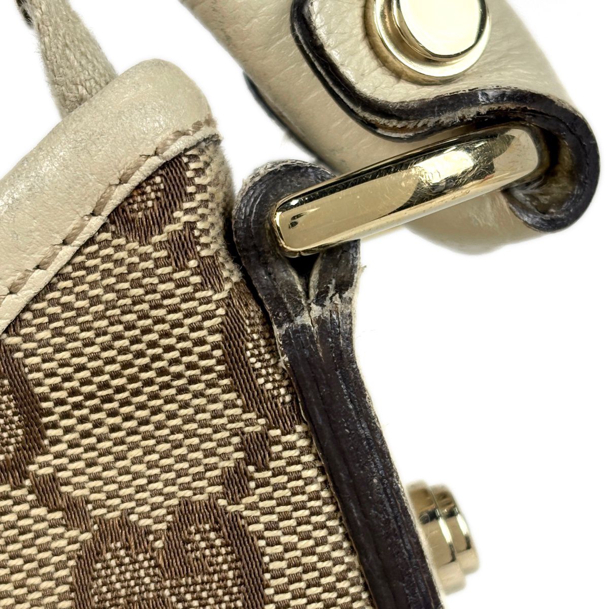 Gucci Shoulder Bag GG Pattern Abbey Canvas Beige White — view 5