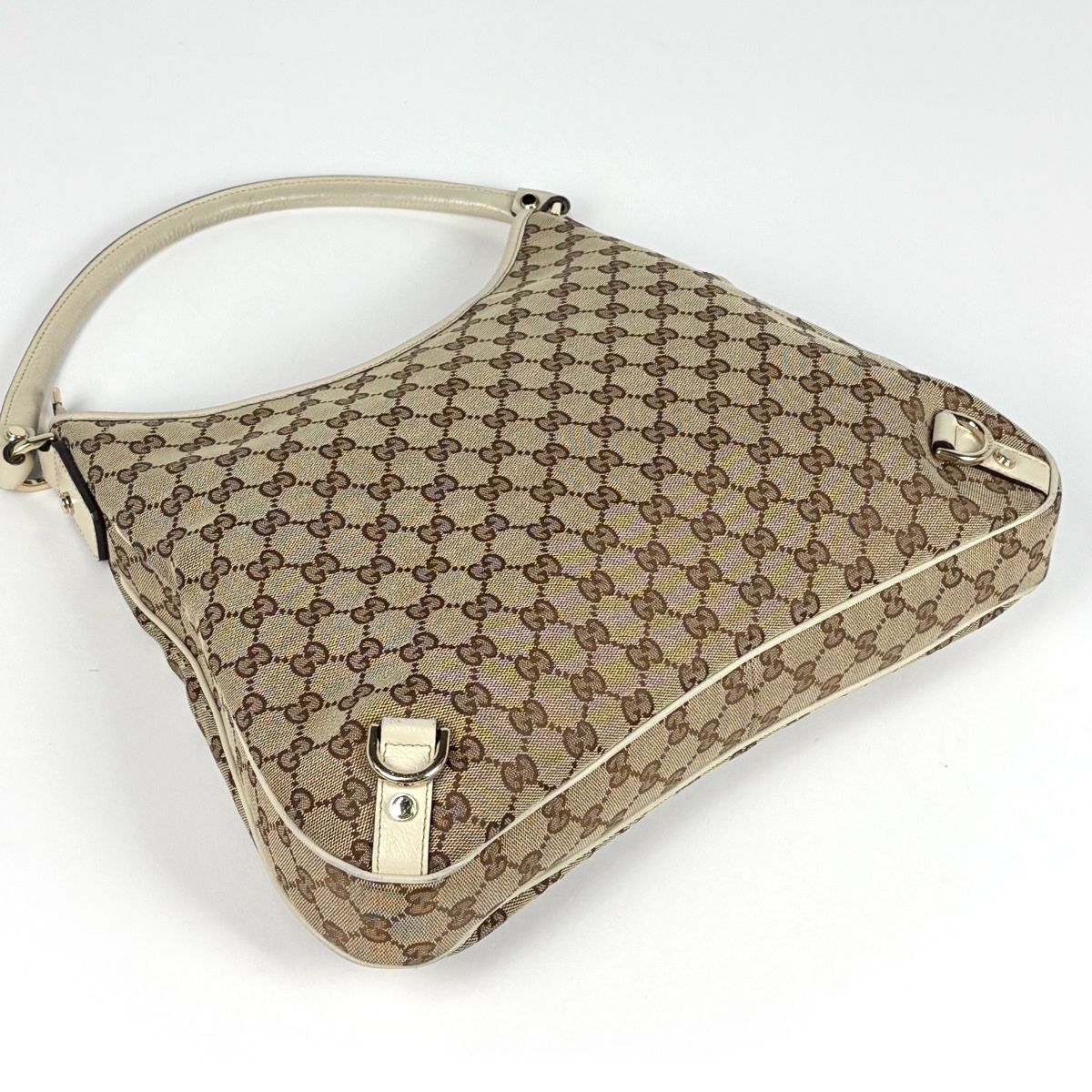 Gucci Shoulder Bag GG Pattern Abbey Canvas Beige White — view 2