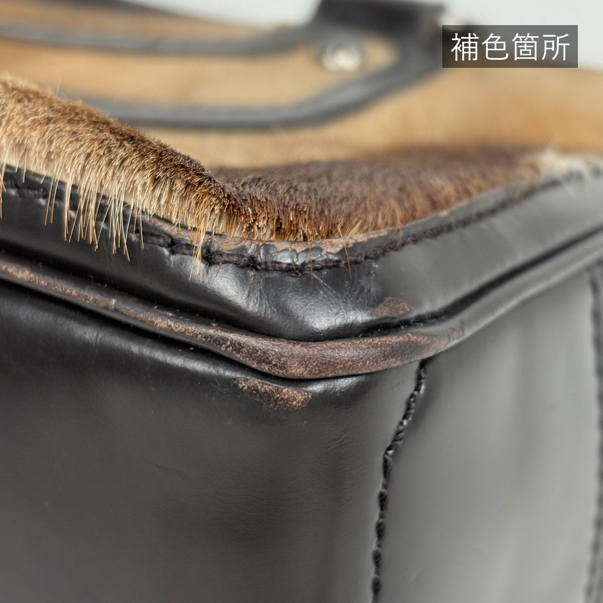 Celine Boogie Bag Handbag Calf Hair Brown — view 5