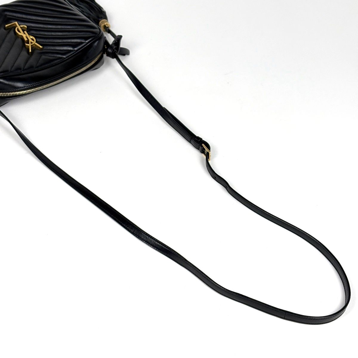 Saint Laurent Shoulder Bag Lou Fringe Leather Black — view 7