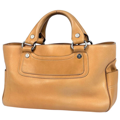 Celine Boogie Bag Handbag Leather Beige