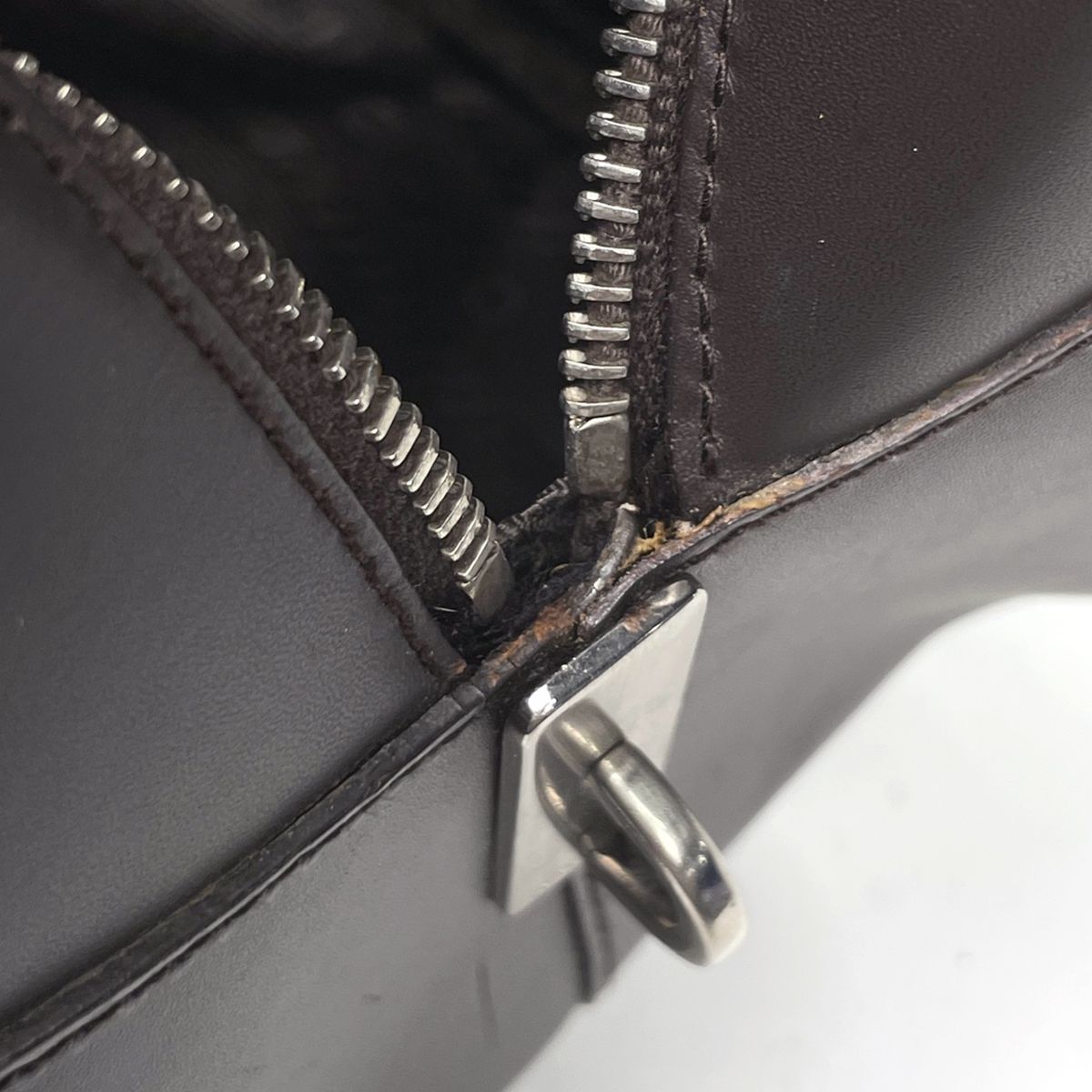 Prada Shoulder Bag Logo Leather Brown — view 7
