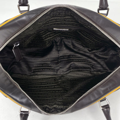 Prada Shoulder Bag Logo Leather Brown — view 8