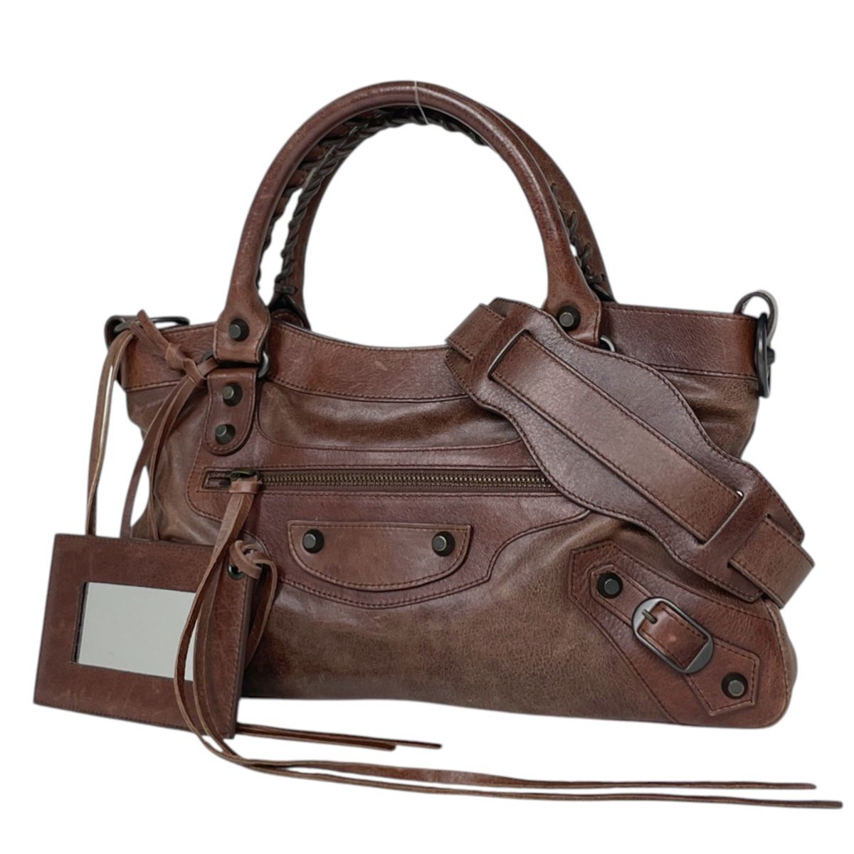 Balenciaga Handbag the First 2-Way Leather Brown