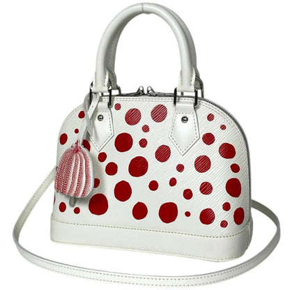 Louis Vuitton Alma BB Handbag 2-Way Yayoi Kusama Dot Epi White