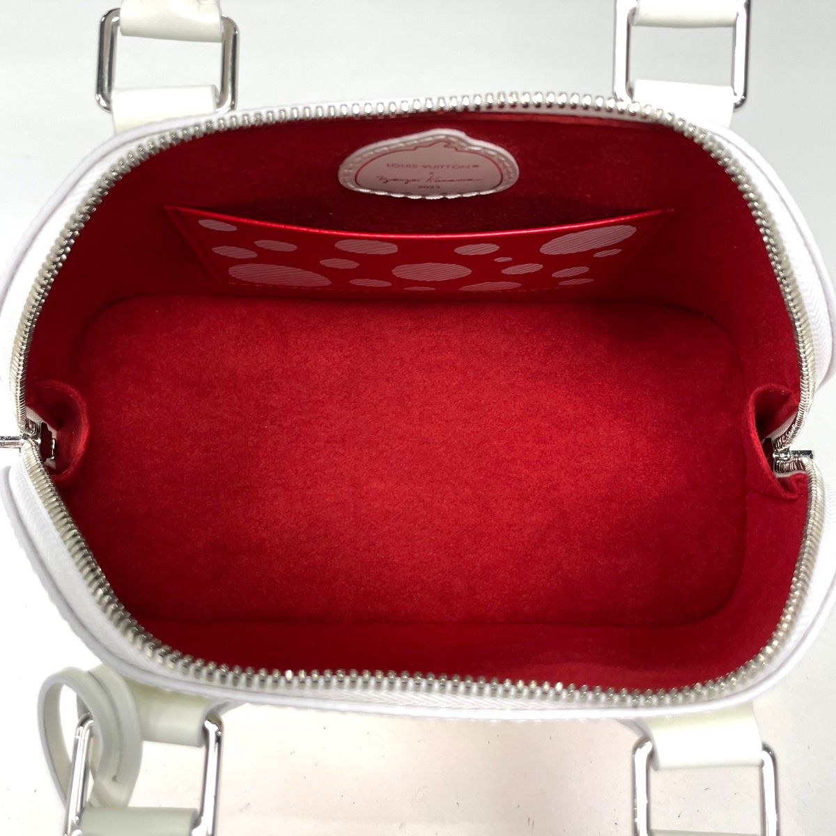 Louis Vuitton Alma BB Handbag 2-Way Yayoi Kusama Dot Epi White — view 7