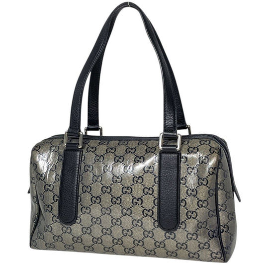 Gucci Handbag GG Crystal Pattern Beige Black