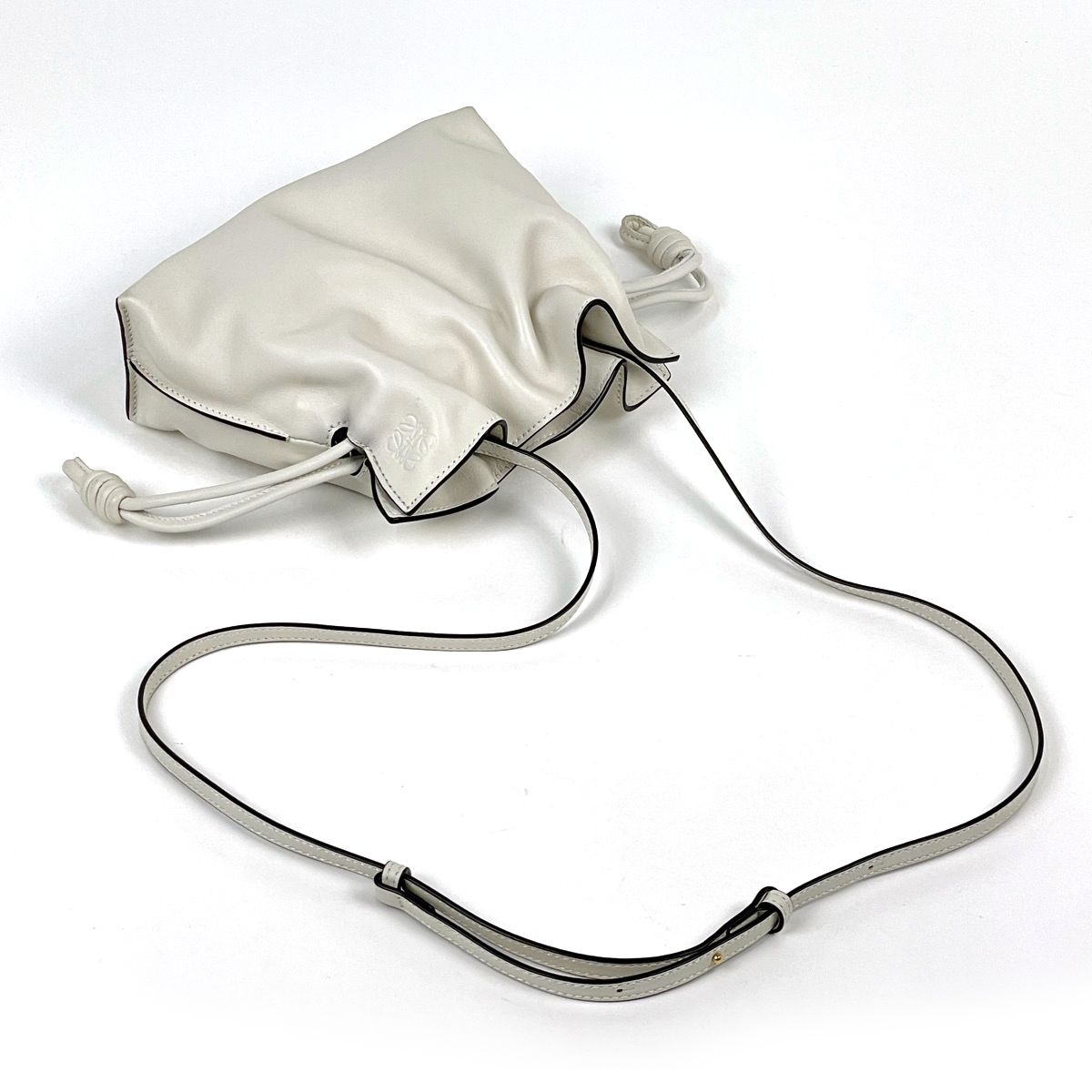 Loewe Clutch Flamenco Mini 2-Way Leather White — view 5