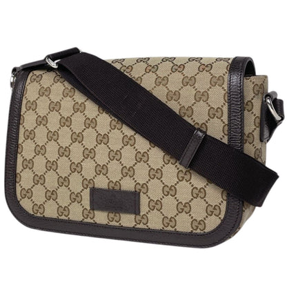 Gucci Shoulder Bag GG Pattern Canvas Beige Brown