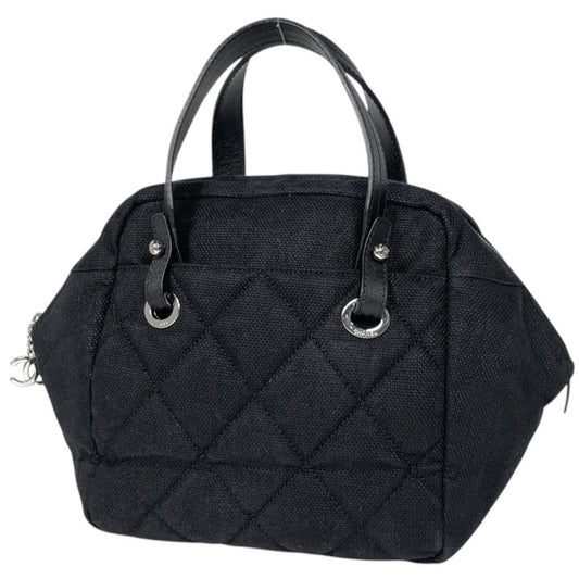 Chanel Handbag CC Logo Fabric Black