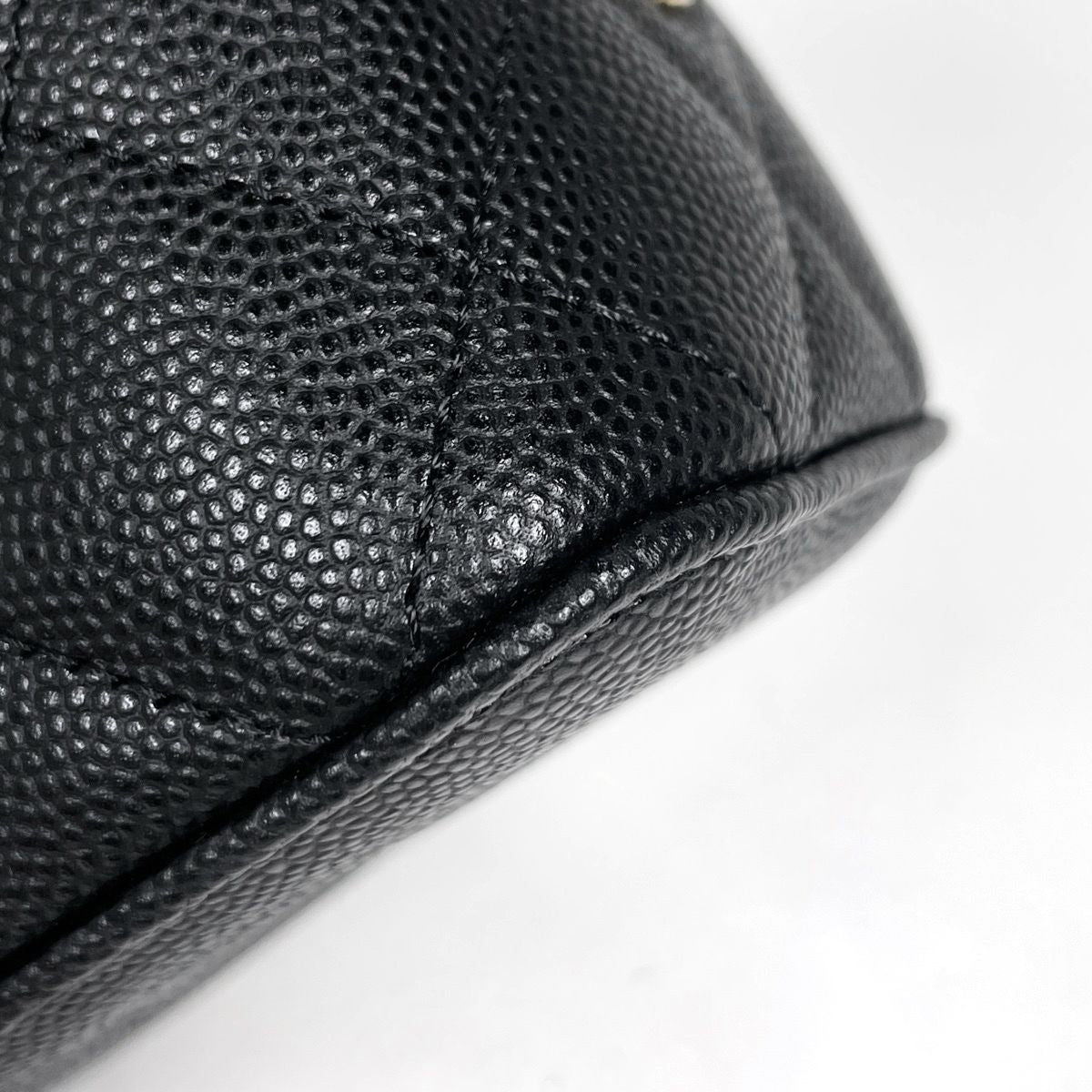 Chanel Shoulder Bag Small Vanity Quilted CC Logo Caviar Leather Black — view 3