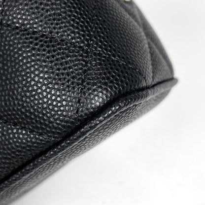 Chanel Shoulder Bag Small Vanity Quilted CC Logo Caviar Leather Black — view 3