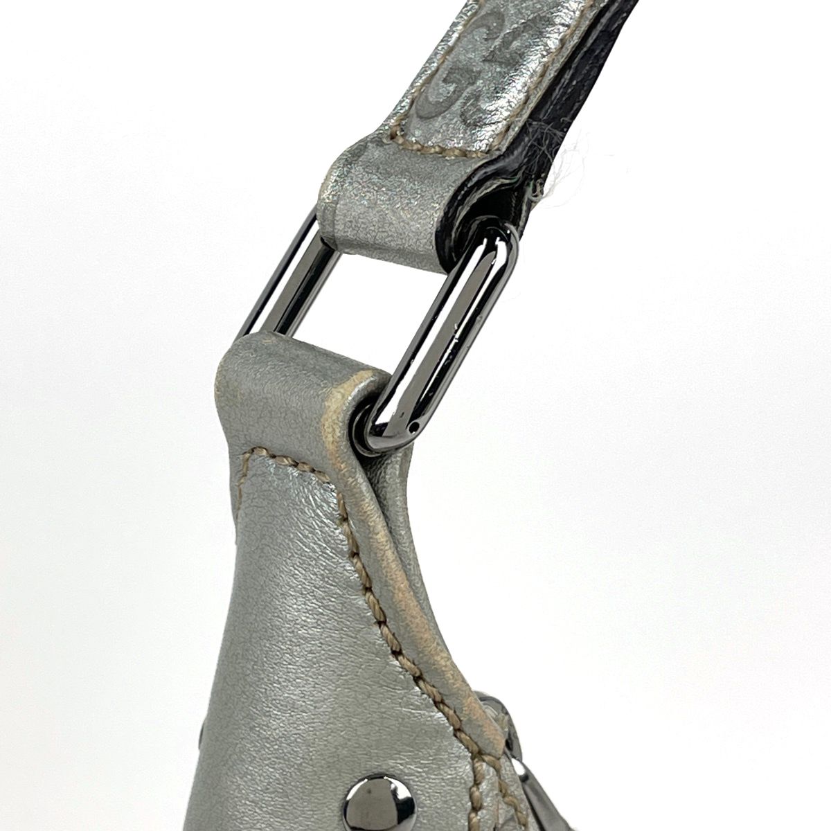 Gucci Shoulder Bag Guccissima Leather Silver — view 6