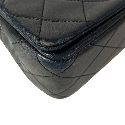 Chanel Shoulder Bag Mini Quilted Black Gold Chain Full Flap Turnlock Lambskin — view 7