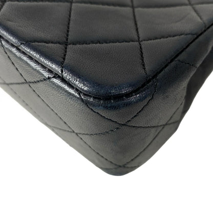 Chanel Shoulder Bag Mini Quilted Black Gold Chain Full Flap Turnlock Lambskin — view 8