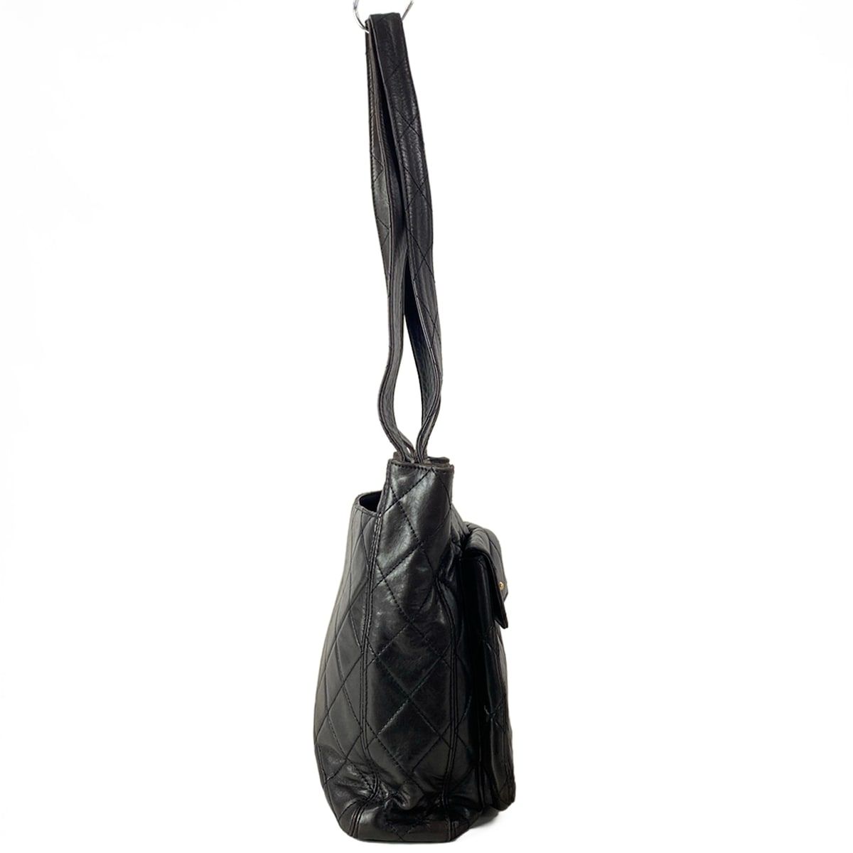 Chanel Tote Quilted Black Gold Lambskin — view 2