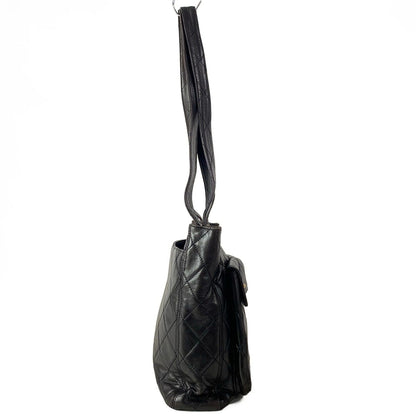 Chanel Tote Quilted Black Gold Lambskin — view 2