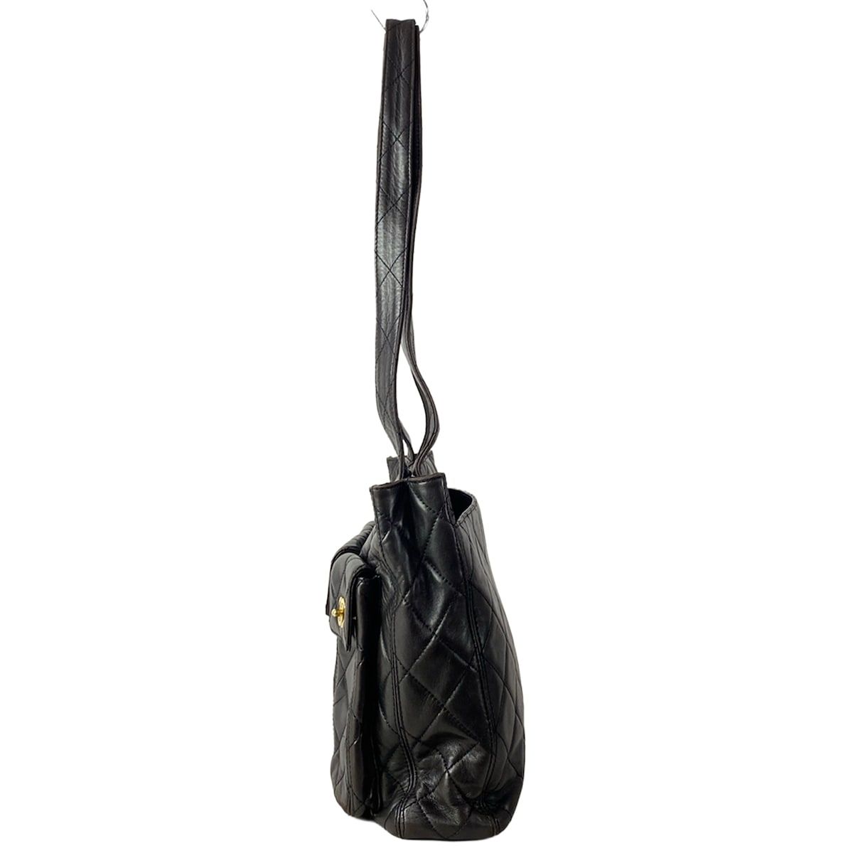 Chanel Tote Quilted Black Gold Lambskin — view 4