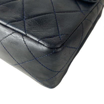 Chanel Shoulder Bag Mini Quilted 17 Dark Navy Gold Lambskin — view 6