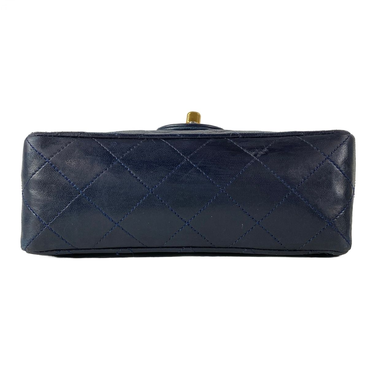 Chanel Shoulder Bag Mini Quilted 17 Dark Navy Gold Lambskin — view 5
