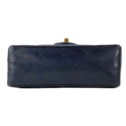 Chanel Shoulder Bag Mini Quilted 17 Dark Navy Gold Lambskin — view 5