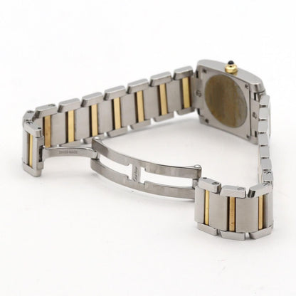 Cartier Tank Francaise SM Stainless Steel Yellow Gold Quartz Watch — view 6