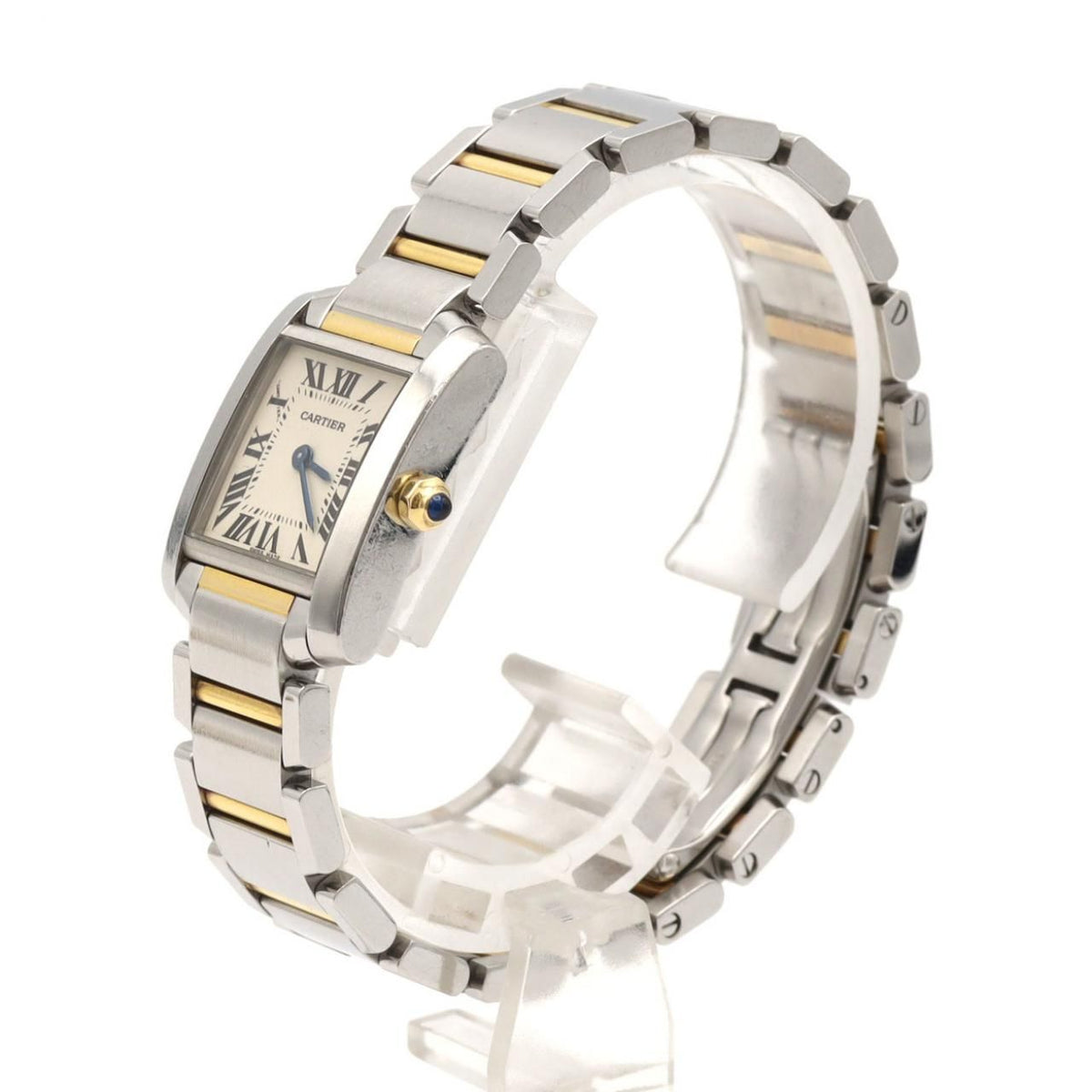 Cartier Tank Francaise SM Stainless Steel Yellow Gold Quartz Watch — view 2