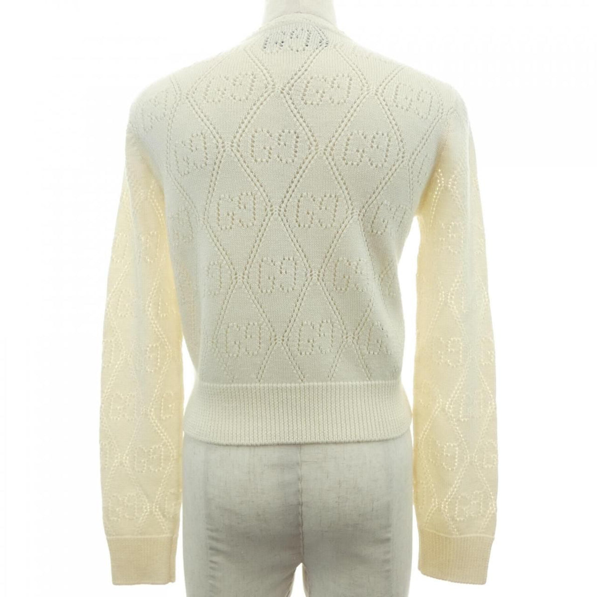 Gucci GG Perforated Wool Crop Sweater 7 Knit — view 2