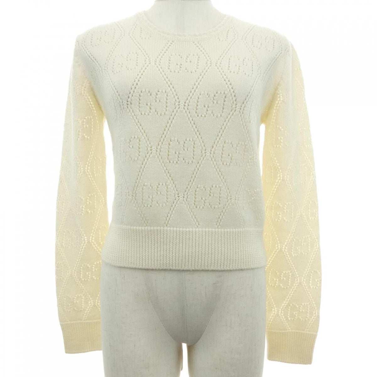 Gucci GG Perforated Wool Crop Sweater 7 Knit