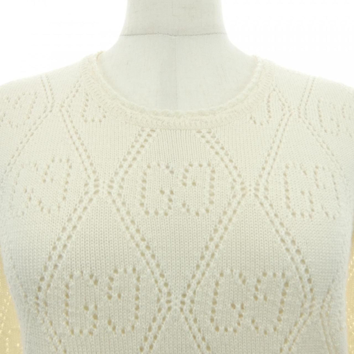 Gucci GG Perforated Wool Crop Sweater 7 Knit — view 5