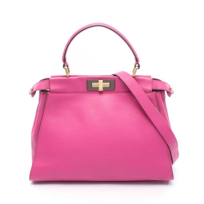 Fendi Handbag Peekaboo Regular Pink Leather Medium
