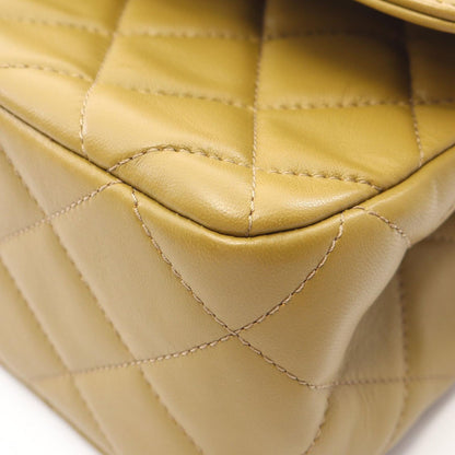 Chanel Shoulder Bag Quilted Top Handle 2-Way Olive Green Lambskin Chain — view 6