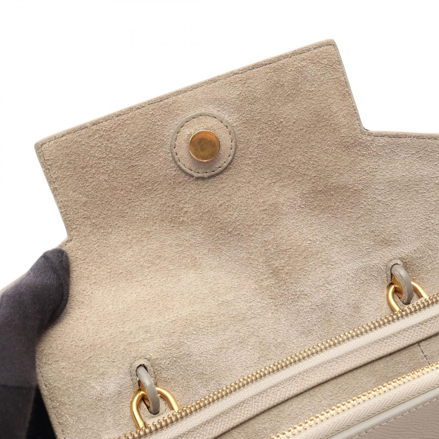 Celine Belt Bag Micro 2-Way Light Gray Leather — view 7