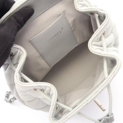 Chanel Backpack Quilted Gray Caviar Leather Chain — view 3