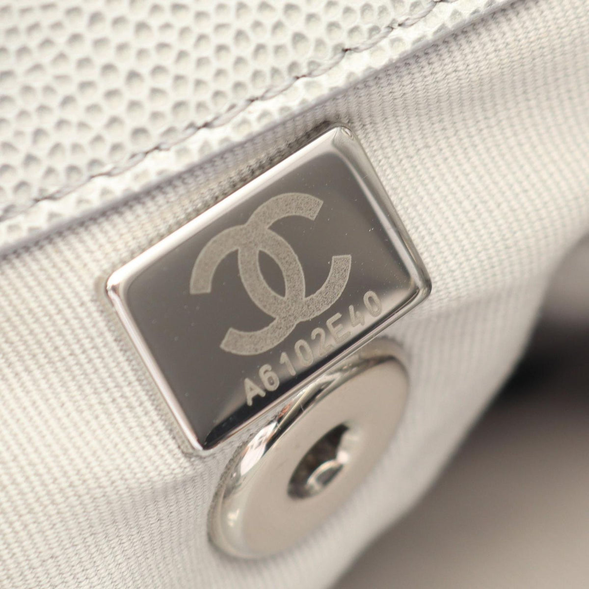 Chanel Backpack Quilted Gray Caviar Leather Chain — view 5