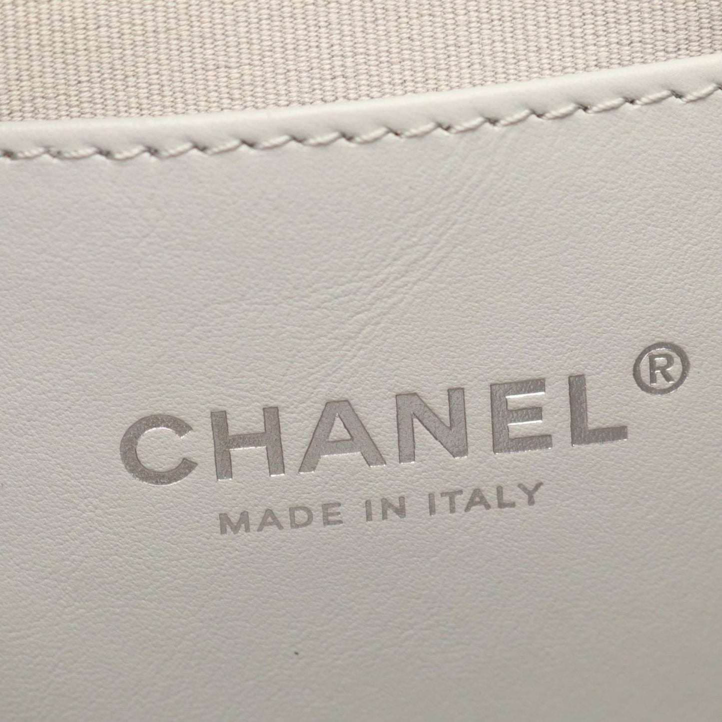 Chanel Backpack Quilted Gray Caviar Leather Chain — view 4