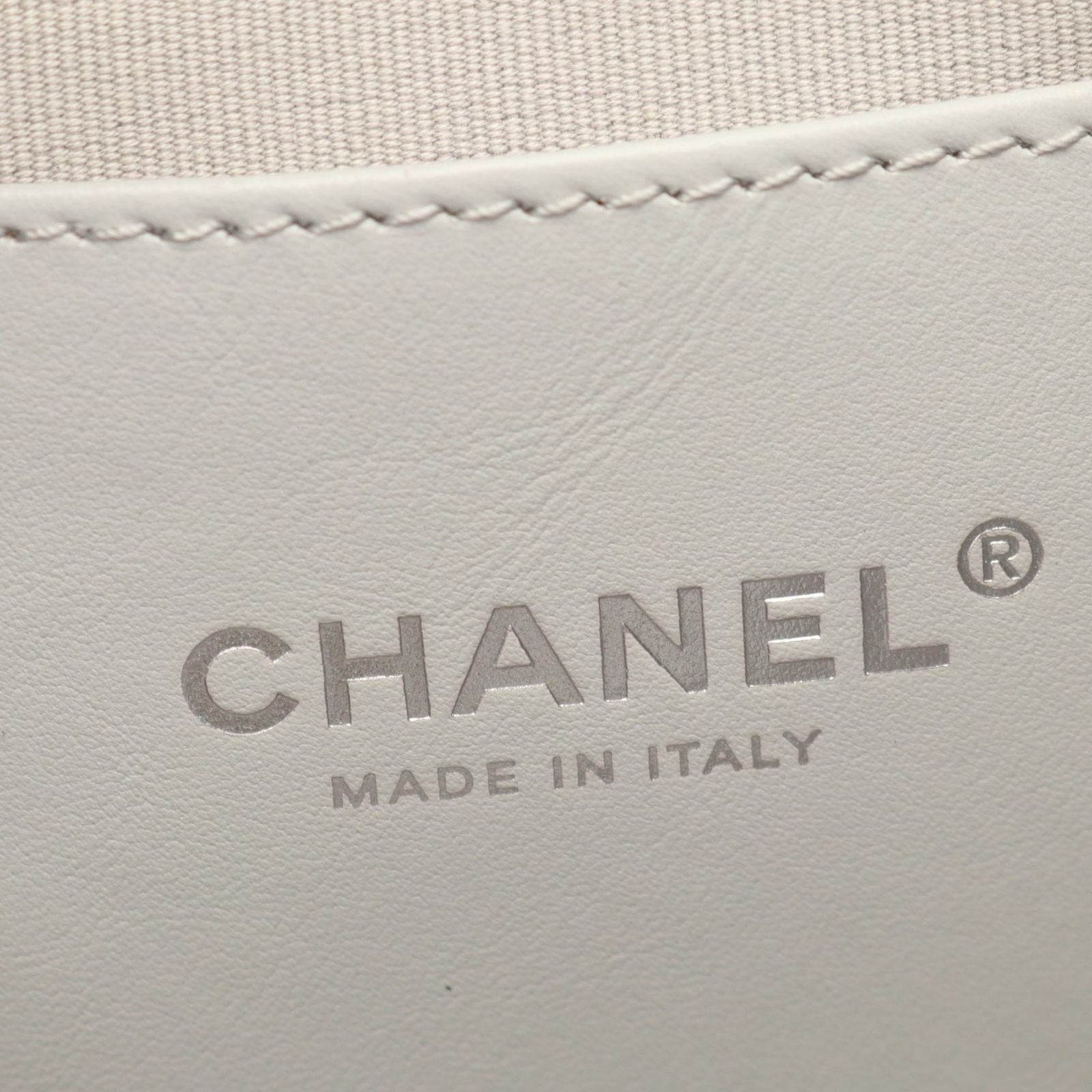 Chanel Backpack Quilted Gray Caviar Leather Chain — view 4