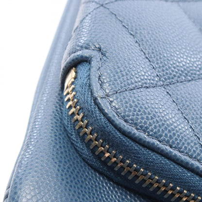 Chanel Shoulder Bag Business Affinity Quilted Blue Caviar Leather Large Shopping — view 6