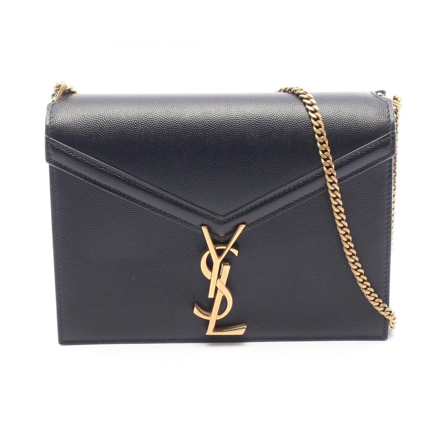Saint Laurent Paris Shoulder Bag Cassandra Black Leather Chain