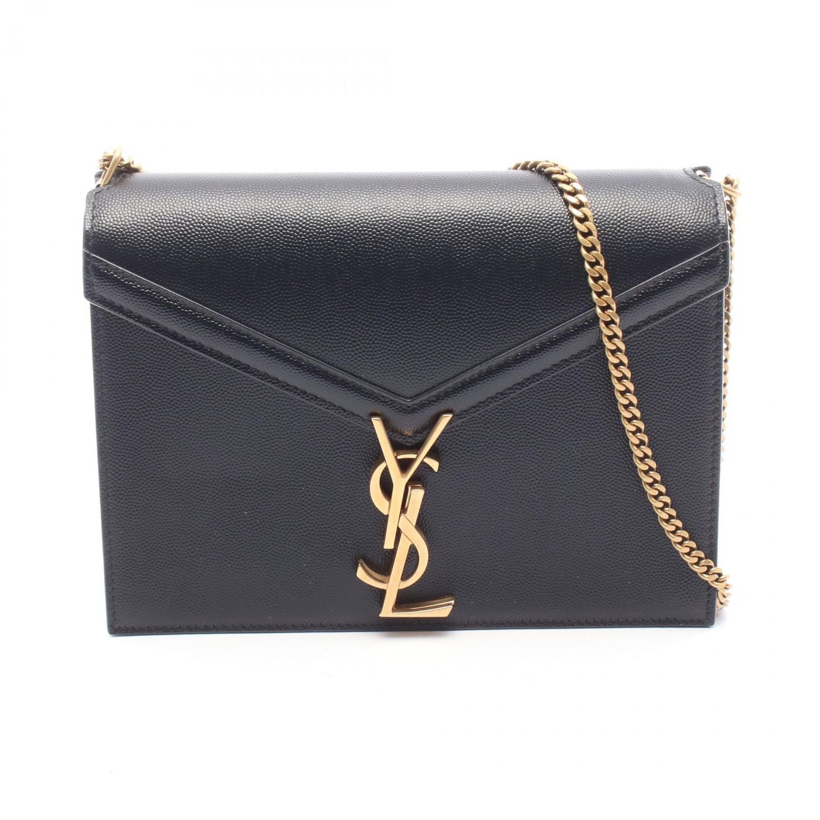 Saint Laurent Paris Shoulder Bag Cassandra Black Leather Chain