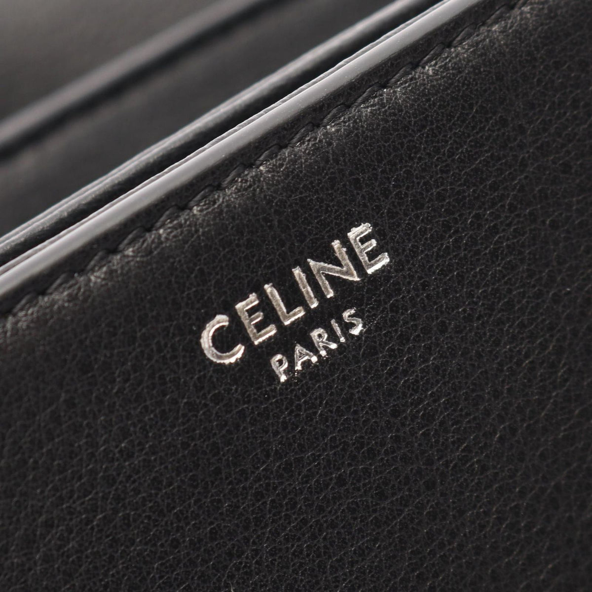 Celine Shoulder Bag Besace Triomphe Black Leather Small Strap — view 4