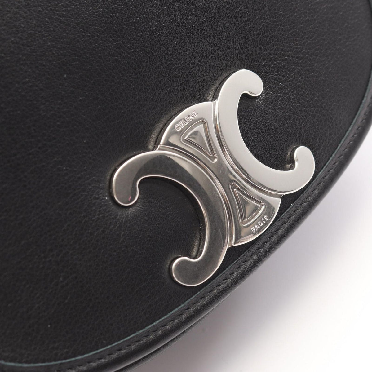 Celine Shoulder Bag Besace Triomphe Black Leather Small Strap — view 6