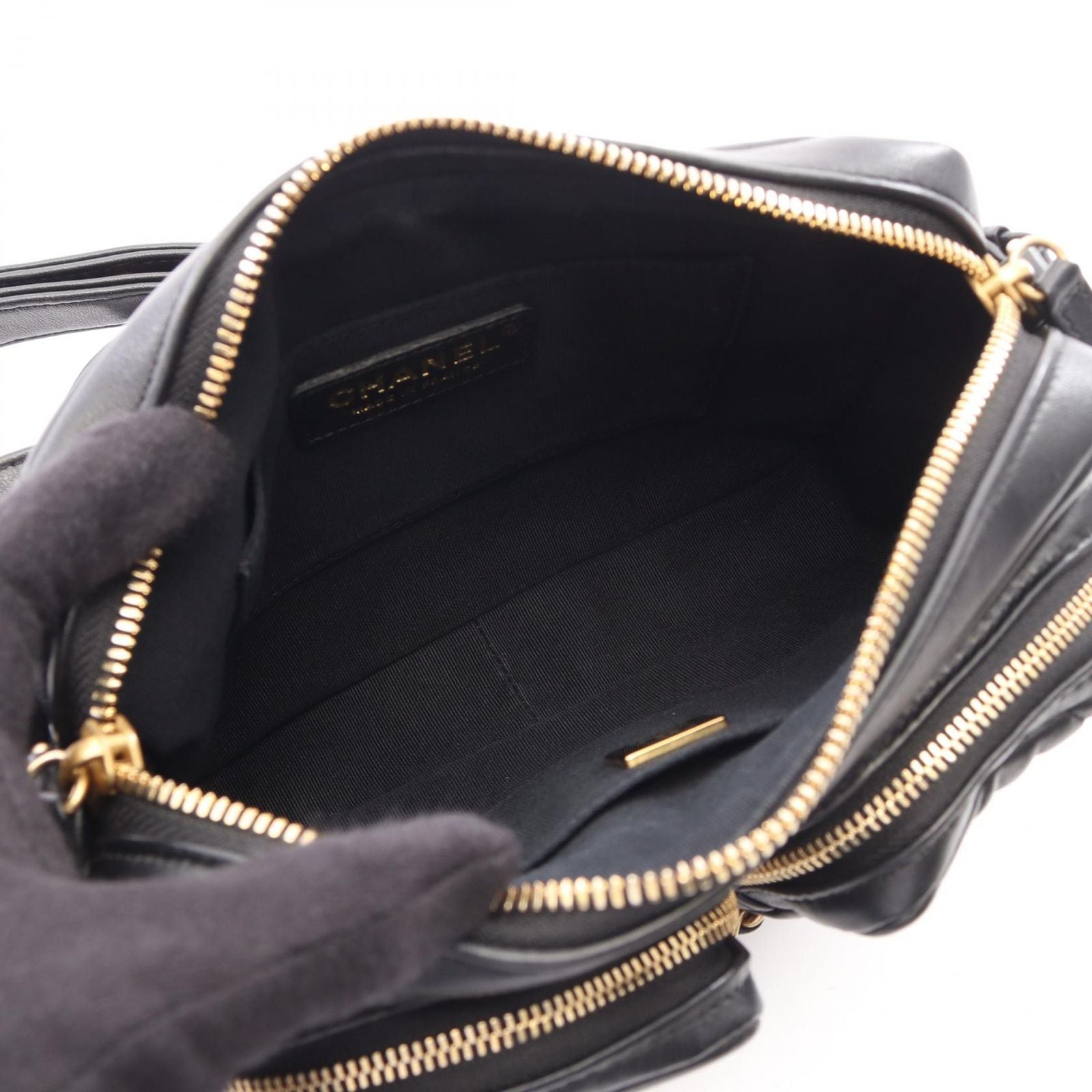 Chanel Shoulder Bag Small Black Lambskin — view 3